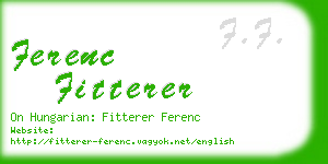 ferenc fitterer business card